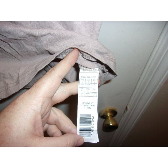 Mim Beige T-Shirt Yellow Revolution and More Writing Button Short Sleeves S - Picture 4 of 5